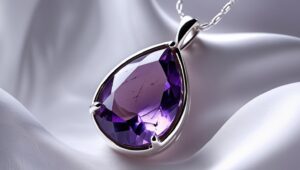collier damethyste en forme de goutte epure
