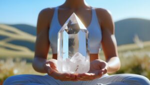 meditation avec un cristal de roche